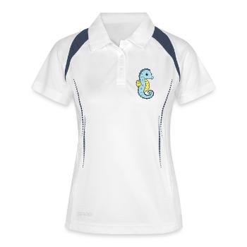 Seepferd Seepferdchen - Frauen Polo atmungsaktiv - Weiß/Navy - Vorne