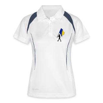 Flagge Bosnien und Herzegowina Mann zu Fuß - Frauen Polo atmungsaktiv - Weiß/Navy - Vorne