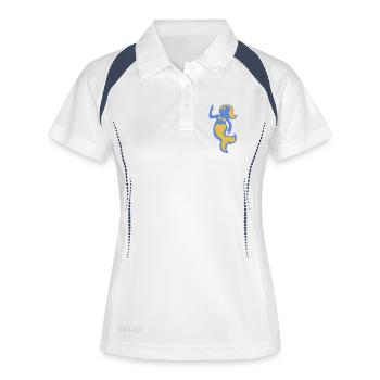 Göttlicher Geist des Meeres - Frauen Polo atmungsaktiv - Weiß/Navy - Vorne