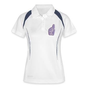 #1 Dad Fanhand Design - Frauen Polo atmungsaktiv - Weiß/Navy - Vorne