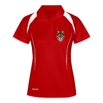 Lynx - Europe's largest big cat - Women's Polo breathable - red/white - Front