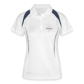 Minimalist illustration "Serenity" – Plant Art - Women's Polo breathable - white/navy - Front