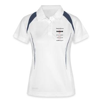 Willst du mein Patenonkel werden? - Frauen Polo atmungsaktiv - Weiß/Navy - Vorne