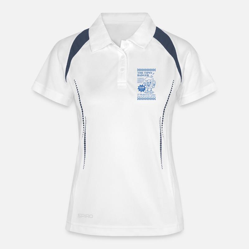 The Tipsy Badger Mascot - Women's Polo breathable - white/navy