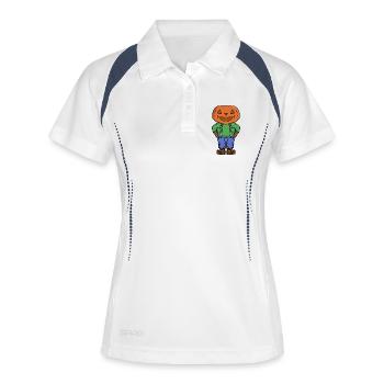 Tête de citrouille Kid - Polo respirant Femme - blanc/marine - Devant