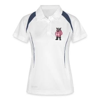 Wild Boar Cool Winter Pig - Women's Polo breathable - white/navy - Front