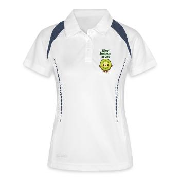Kiwi croit en toi - Polo respirant Femme - blanc/marine - Devant