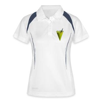 DROGENBEKÄMPFUNG – BELGIEN - Frauen Polo atmungsaktiv - Weiß/Navy - Vorne