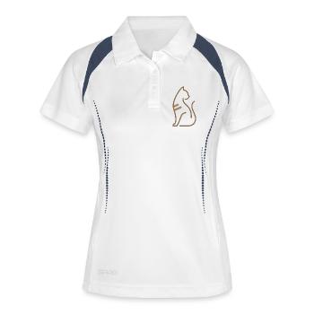 Abstract Cat – Modern Line Motif - Women's Polo breathable - white/navy - Front