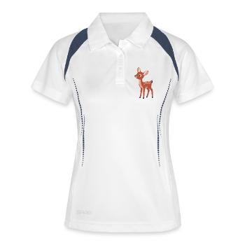 Style minimaliste curieux et curieux - Polo respirant Femme - blanc/marine - Devant