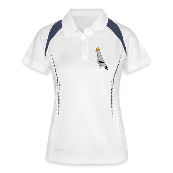 Pigeon Construction Helmet – Minimal Illustration - Women's Polo breathable - white/navy - Front