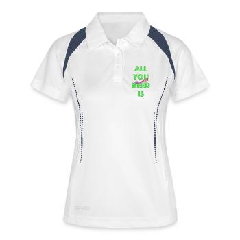 Tout ce dont vous avez besoin, c’est de handball (vert) - Polo respirant Femme - blanc/marine - Devant