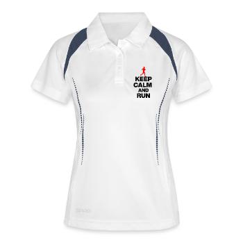 KEEP CALM AND RUN! FOR JOGGERS AND MARATHONERS rs - Women's Polo breathable - white/navy - Front