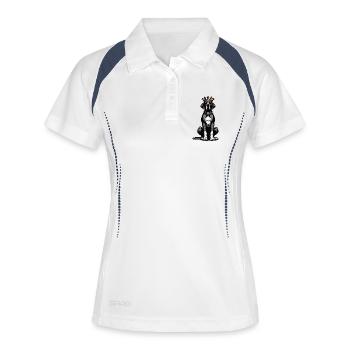 Deutsche Dogge Doggen Doggenbesitzer Doggenfan - Frauen Polo atmungsaktiv - Weiß/Navy - Vorne