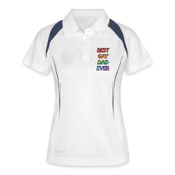 Meilleur Papa Gay de tous les temps Mois de la Fierté LGBT - Polo respirant Femme - blanc/marine - Devant