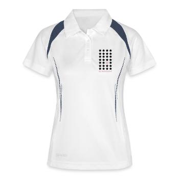 Sois différent – Pastel Point Sois différent - Polo respirant Femme - blanc/marine - Devant
