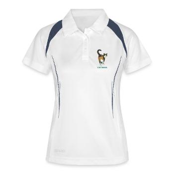 Défilée. - Polo respirant Femme - blanc/marine - Devant