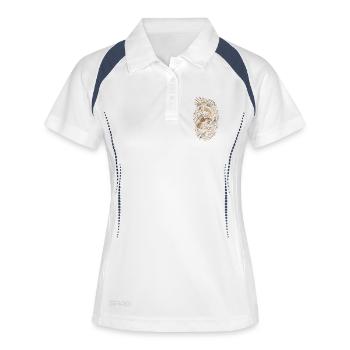 Falknerei Falkner - Frauen Polo atmungsaktiv - Weiß/Navy - Vorne