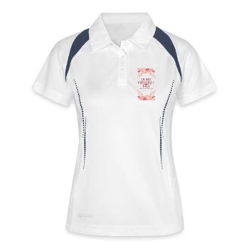 In meiner Häkelzeit Kreative Fäden Moderne Nadeln - Frauen Polo atmungsaktiv - Weiß/Navy - Vorne