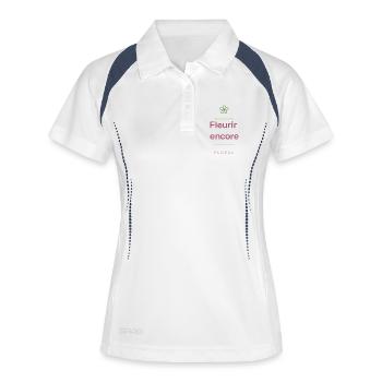 Fleurir Encore Floral - Polo respirant Femme - blanc/marine - Devant