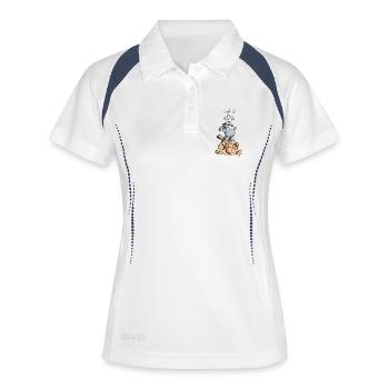 Hundeturm - Frauen Polo atmungsaktiv - Weiß/Navy - Vorne