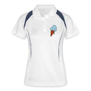 Schmelzendes Eis - Frauen Polo atmungsaktiv - Weiß/Navy - Vorne