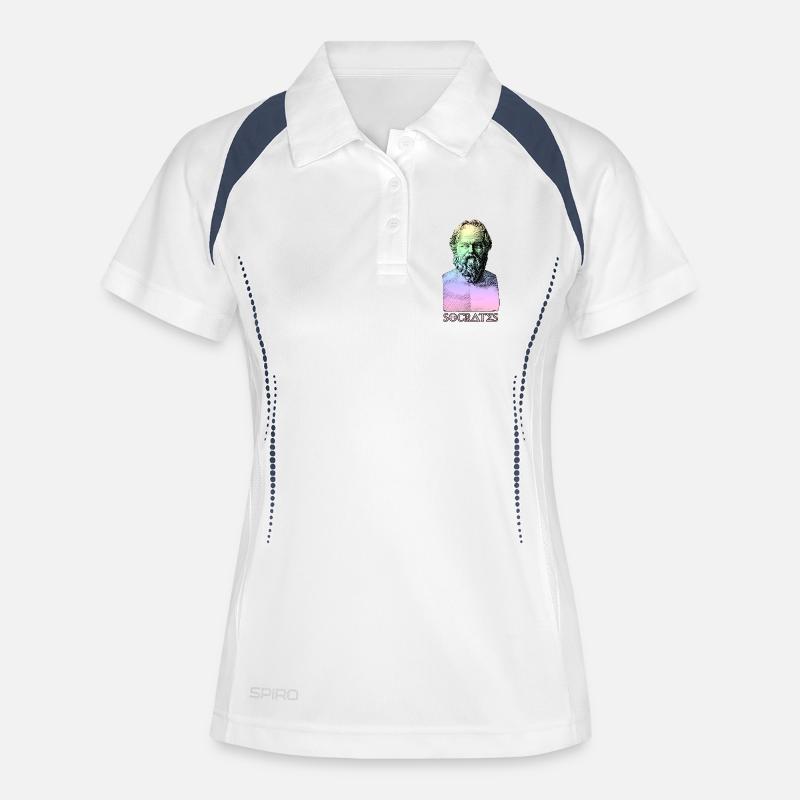 Socrates - Women's Polo breathable - white/navy