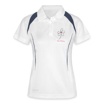 MERCI. MAÎTRESSE. MAÎTRE. MERCI MAÎTRESSE - Polo respirant Femme - blanc/marine - Devant