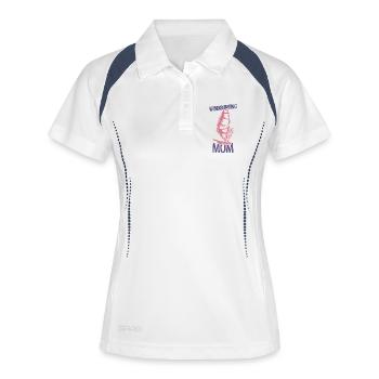 Windsurfing Mutter - Frauen Polo atmungsaktiv - Weiß/Navy - Vorne