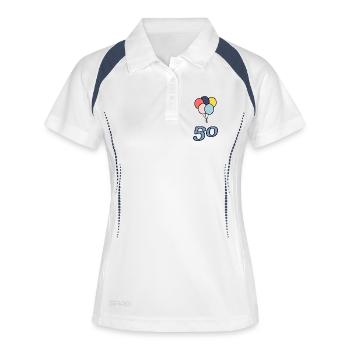 50. 50 YEARS. 50th ANNIVERSARY. 50 YEARS ANNIVERSARY. - Women's Polo breathable - white/navy - Front