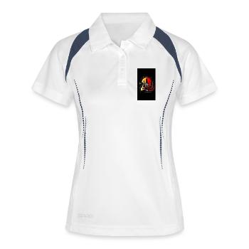 Wein 2 4 - Frauen Polo atmungsaktiv - Weiß/Navy - Vorne