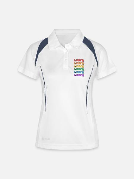 Rainbow LGBTQ - Frauen Polo atmungsaktiv - Weiß/Navy