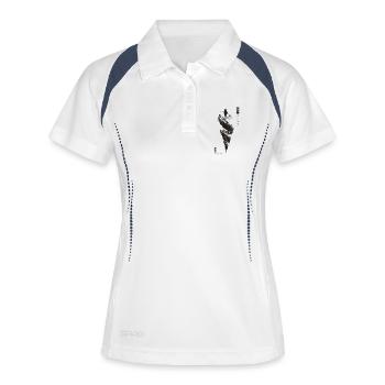 Randonneurs sur la corniche - Polo respirant Femme - blanc/marine - Devant