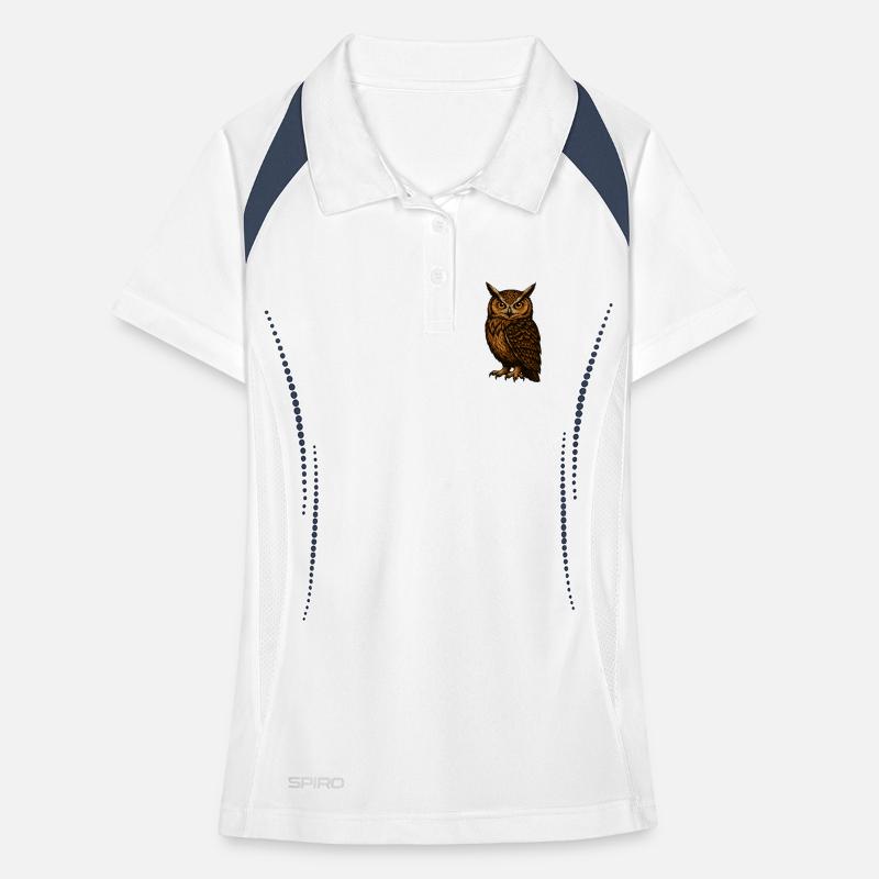 Braune Eulenblick Frauen Polo atmungsaktiv