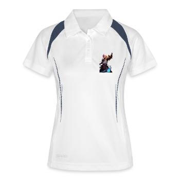 Samouraï des Éléments Maître du Feu et de la Glace - Polo respirant Femme - blanc/marine - Devant