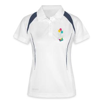 Carnival Fool's Cap with Balloons & Confetti - Women's Polo breathable - white/navy - Front