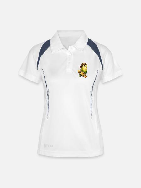 Cool Skatebird – Parrot with Cap & Skateboard - Women's Polo breathable - white/navy
