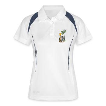 Tropical surf bus on the palm beach - Women's Polo breathable - white/navy - Front