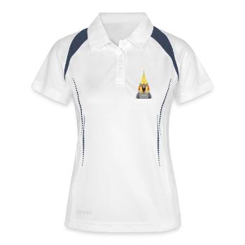 Estampe pop expressive de calopsitte - Polo respirant Femme - blanc/marine - Devant