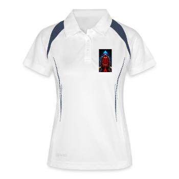 Mains Robo en Cristal Rouge - Polo respirant Femme - blanc/marine - Devant