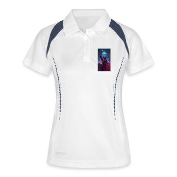 Pharaon en lumière néon - Polo respirant Femme - blanc/marine - Devant