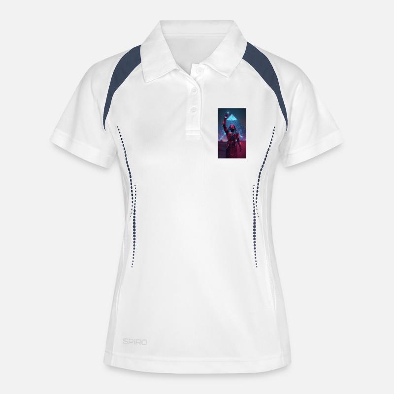 Pharaoh in neon light - Women's Polo breathable - white/navy