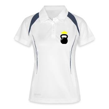 Logo de la salle de sport Kettlebell Crown - Polo respirant Femme - blanc/marine - Devant