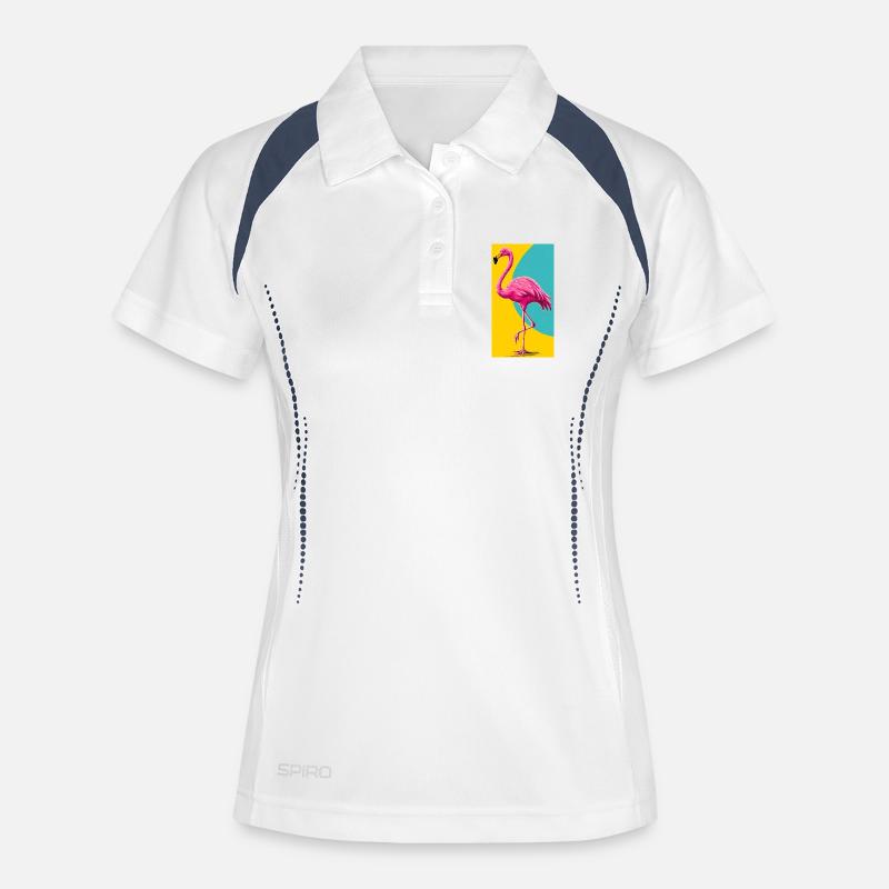 flamingo - Women's Polo breathable - white/navy