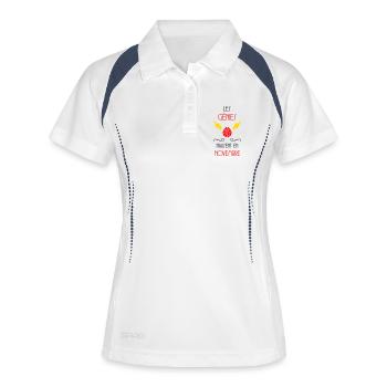 les génies naissent en Novembre - Naissance - Polo respirant Femme - blanc/marine - Devant