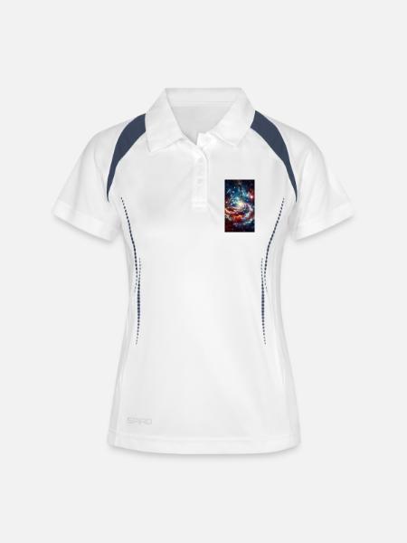 Cosmic Spiral: Star Nebula - Women's Polo breathable - white/navy