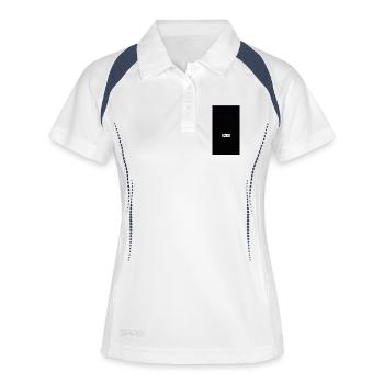 Faites-le en noir minimal - Polo respirant Femme - blanc/marine - Devant