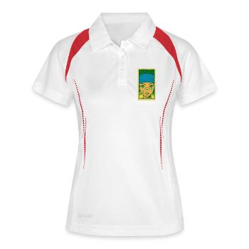 Black female portrait #8 - Women's Polo breathable - white/navy - Front