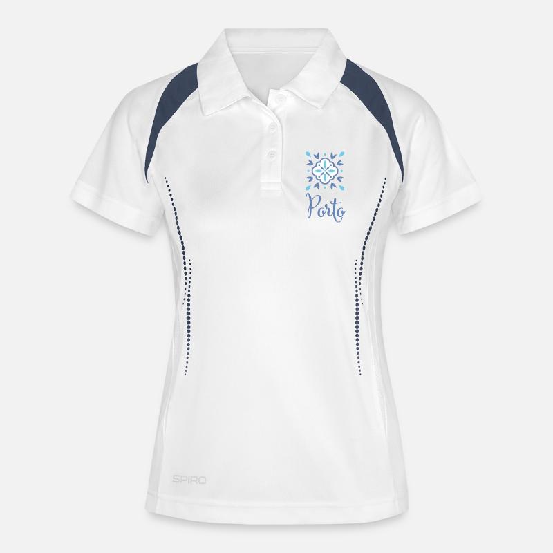 Postage - Women's Polo breathable - white/navy
