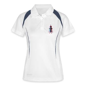Extraterrestre Compagnon Bouteille Bleue - Polo respirant Femme - blanc/marine - Devant